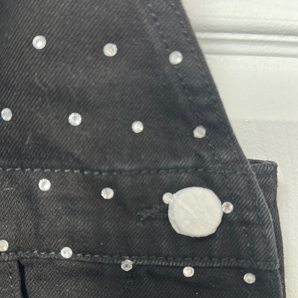 WEWOREWHAT crystal embellished black overalls L NWT - Picture 9 of 13